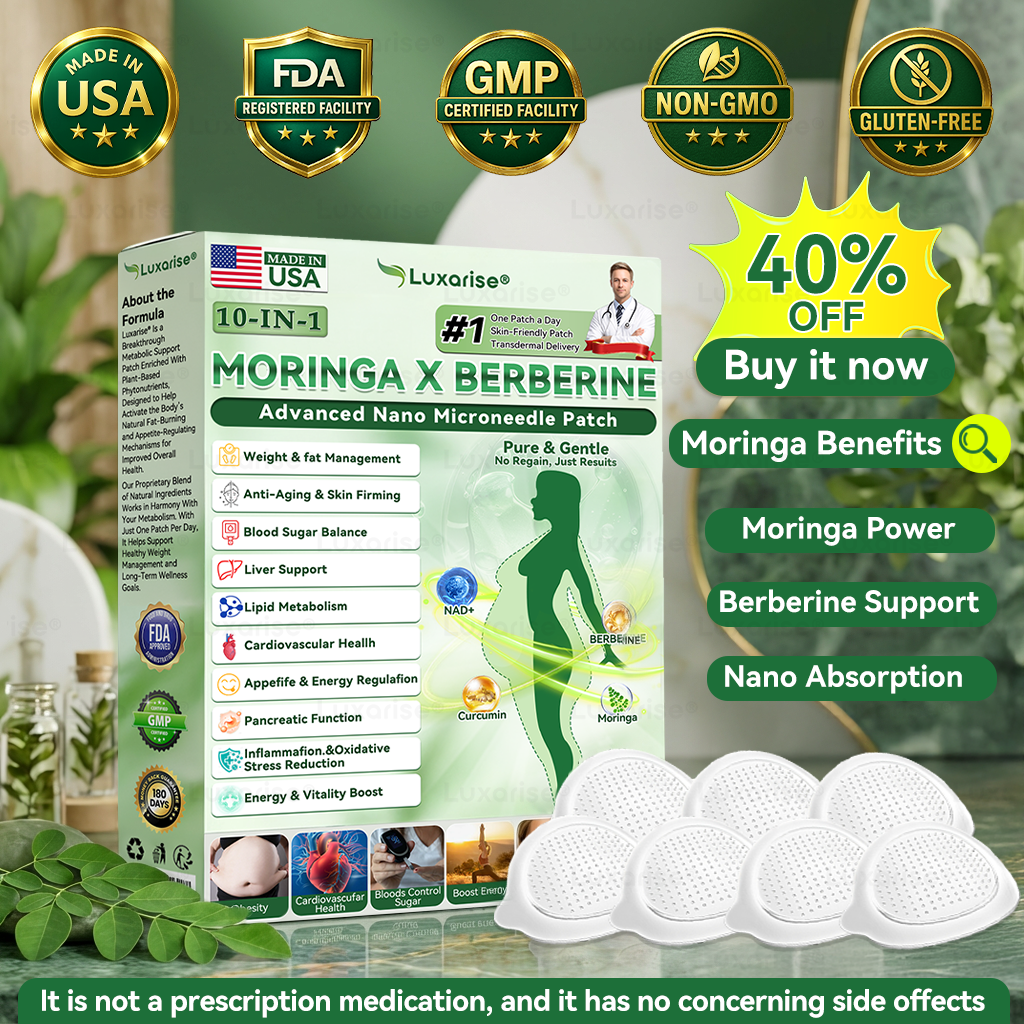 Uradna trgovina | Luxarise® Moringa & Berberine 10 v 1 napredni obliž z nanomikroiglami 📦 (enkrat na dan, vidne spremembe po 7 dneh) Težave s sklepi Debelost, sladkorna bolezen, apneja v spanju in-SI