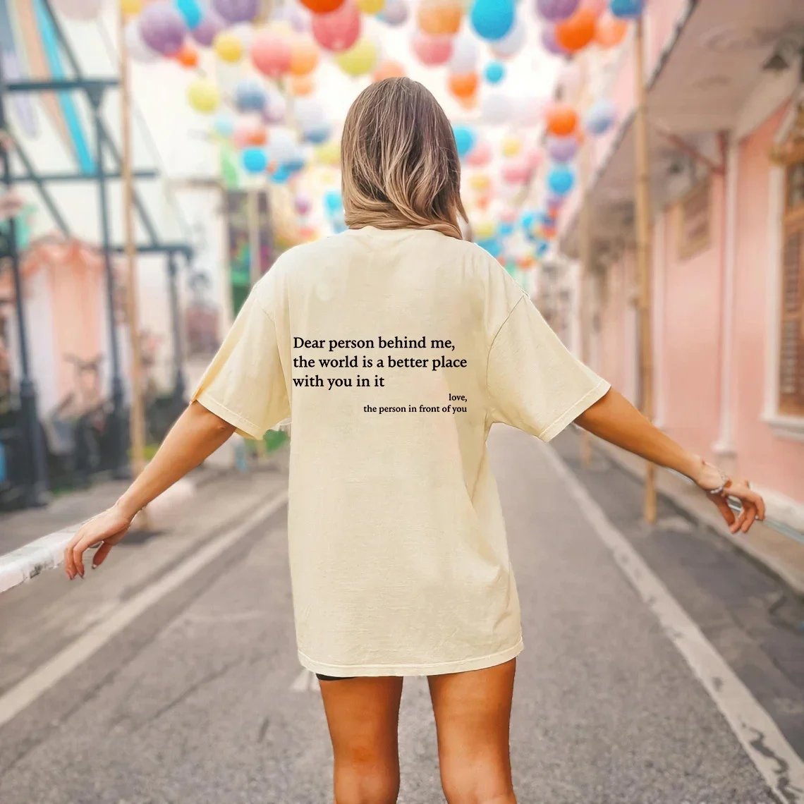 💥Nova unisex majica s potiskom "Draga oseba za mano" v veliki velikosti iz leta 2025-SI