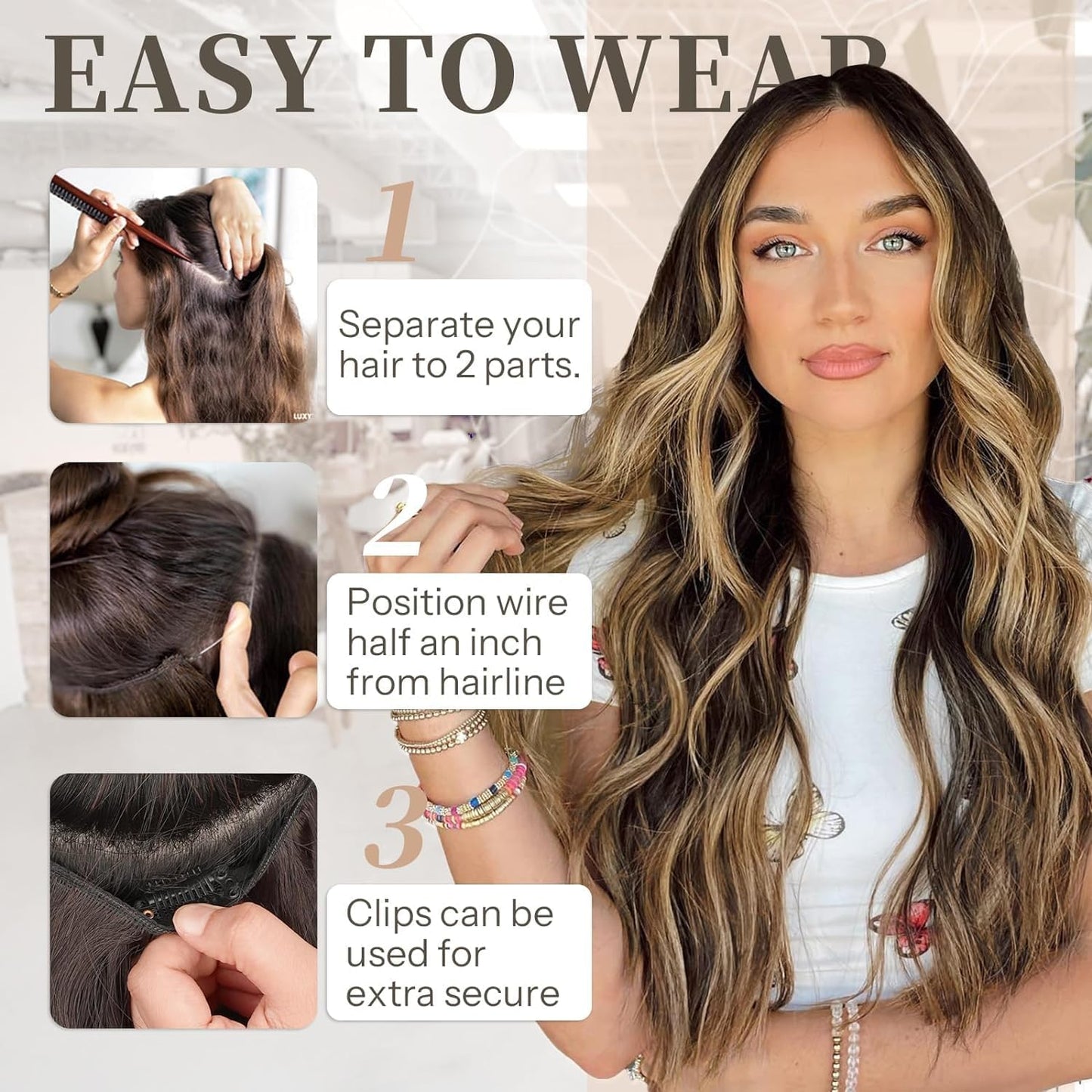 💖 50% ΕΚΠΤΩΣΗ ΤΩΡΑ! 💁 Γυναικεία Μακριά Κυματιστή Περούκα με Ντεγκραντέ - Φυσική Εμφάνιση, Ρυθμιζόμενο Σκούφο, Ανθεκτικές στη Θερμότητα Ίνες για Καθημερινό Στυλ 🌟📦-GR