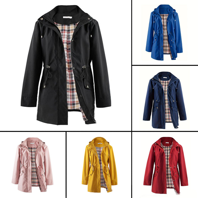 🧥50% έκπτωση🌧️💧 Απλό, αδιάβροχο και αντιανεμικό μπουφάν, αντιανεμικό μπουφάν με κουκούλα🍃-GR