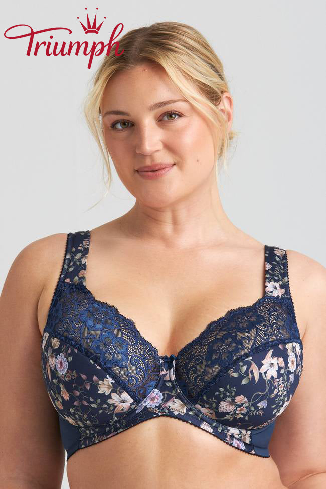 Σουτιέν 3 τεμαχίων Triumph®💖 από δαντέλα με φλοράλ κέντημα-GR