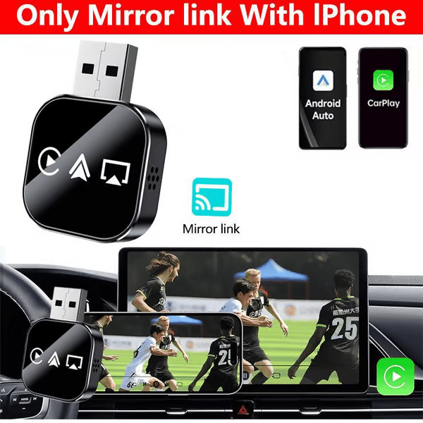 📶 Nadgradnja 2026 3 v 1 Screen Mirror iOS telefon, žično-brezžični Carplay adapter-SI