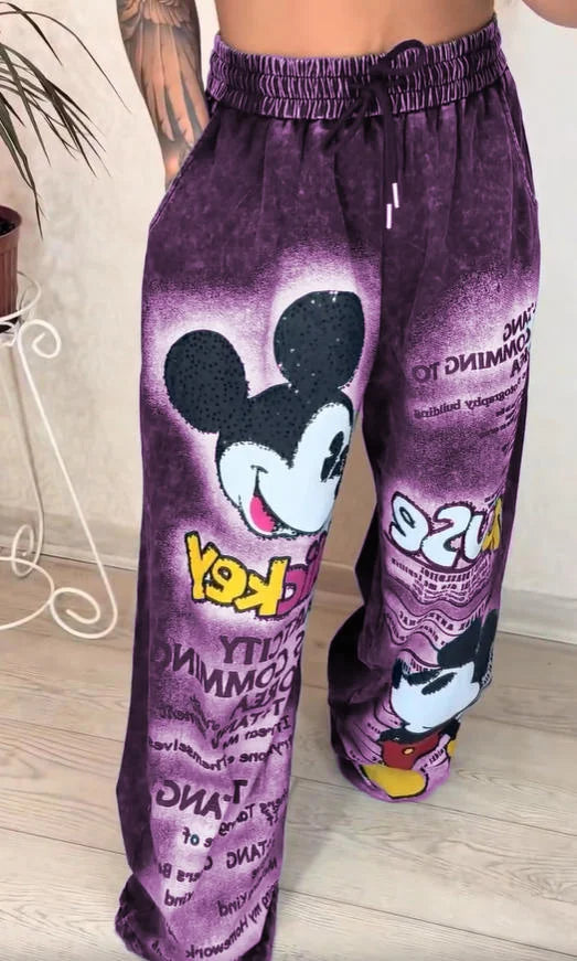 Μοντέρνο τζιν με φαρδιά μπατζάκια σε έντονο χρώμα του κεραμιδιού-GR