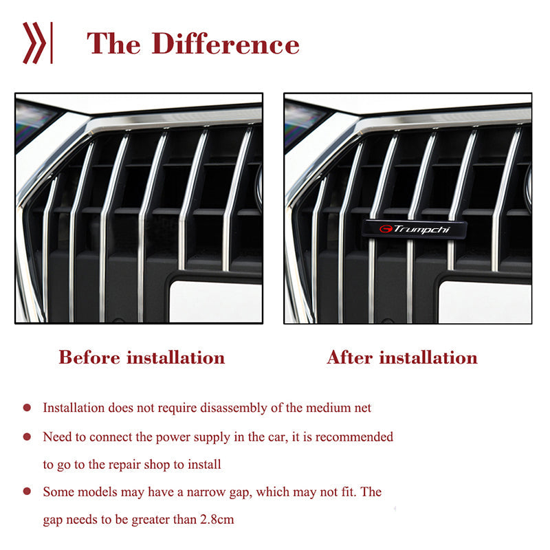 Ζεστές εκπτώσεις ✨50% έκπτωση ✨Κομψή, ατμοσφαιρική λάμπα LED με λογότυπο για την κεντρική μάσκα του αυτοκινήτου σας-GR