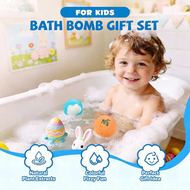 🔥🛁 Bombas de baño naturales para niños con mega burbujas y una sorpresa en el interior 🥚✨12 unidades. [1 paquete]-ES