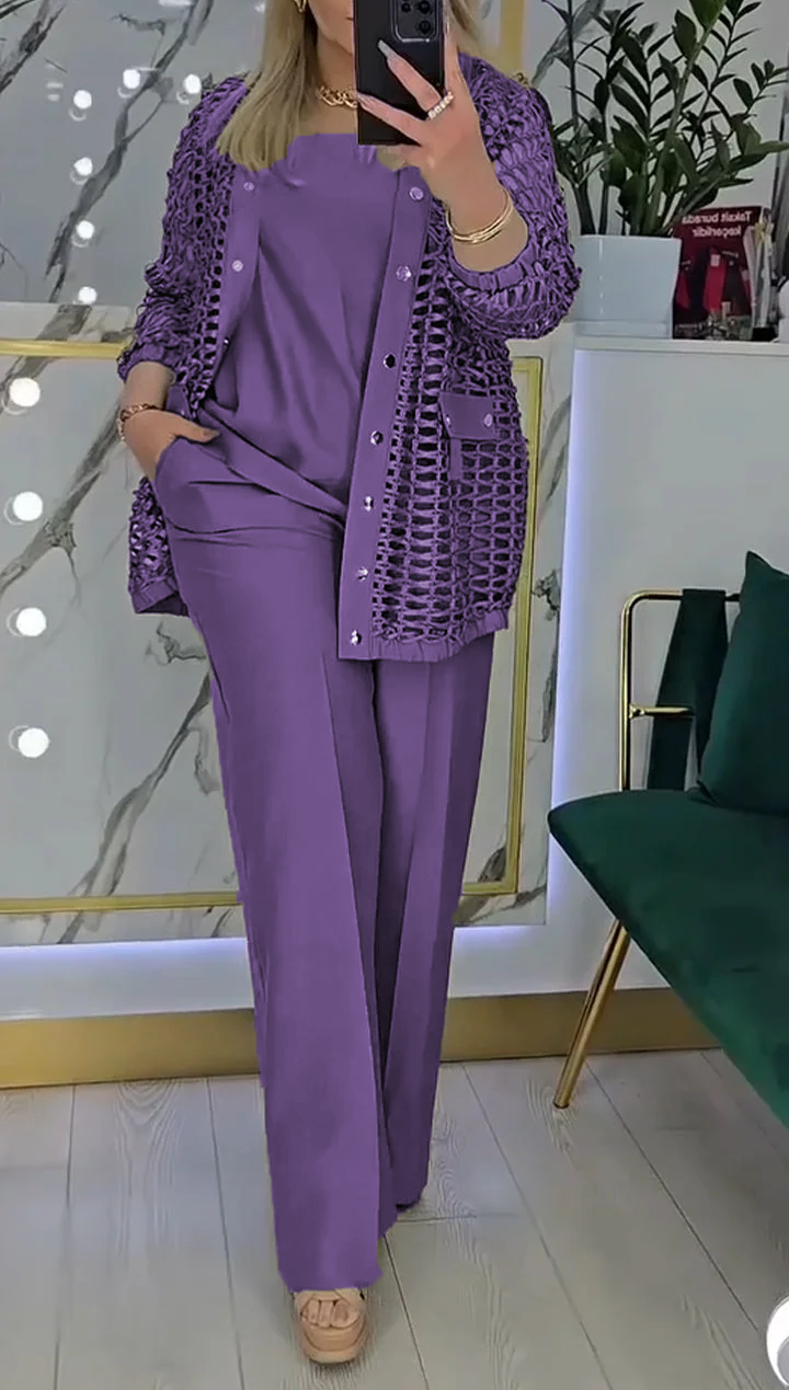 Γυναικείο κοίλο κοστούμι τριών τεμαχίων-GR