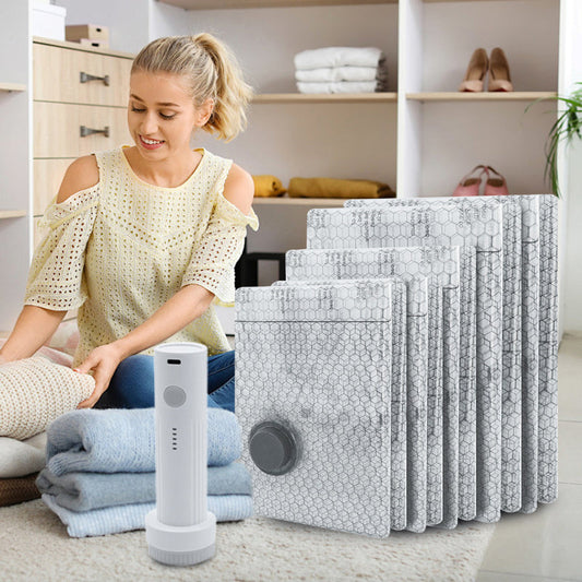 💪🌬️ Vakuumske potovalne torbe za shranjevanje in prenosni komplet črpalk 👕✨-SI