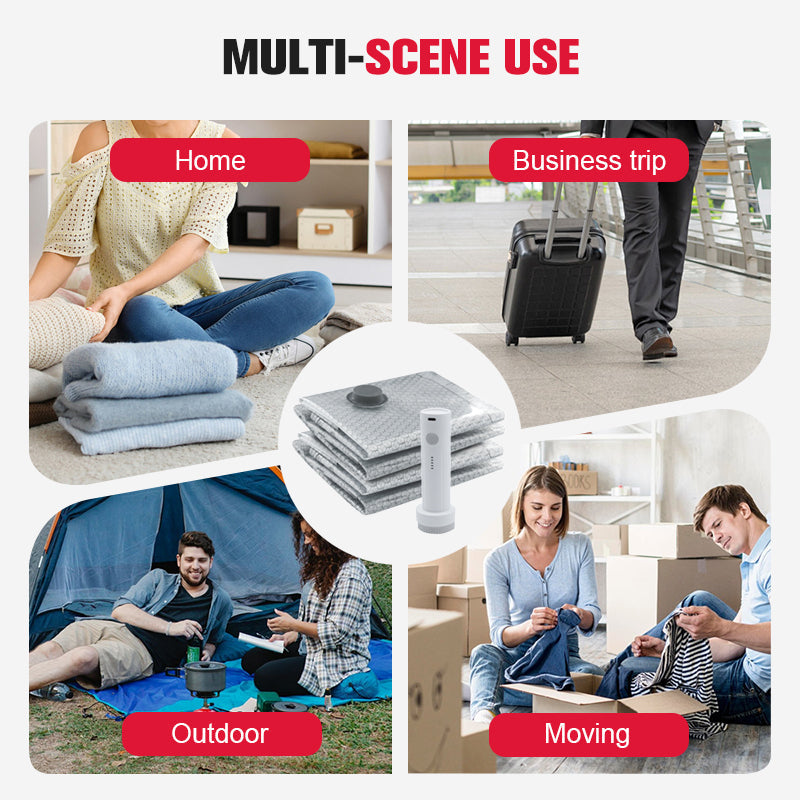 💪🌬️ Vakuumske potovalne torbe za shranjevanje in prenosni komplet črpalk 👕✨-SI