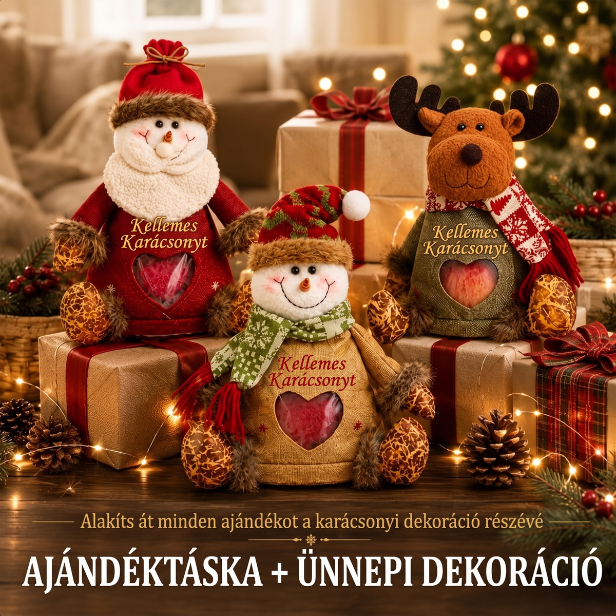 🎄🎁 49 % POPUSTA zadnji dan! Božične darilne vrečke z zadrgo – praznična embalaža 🎅✨-SI