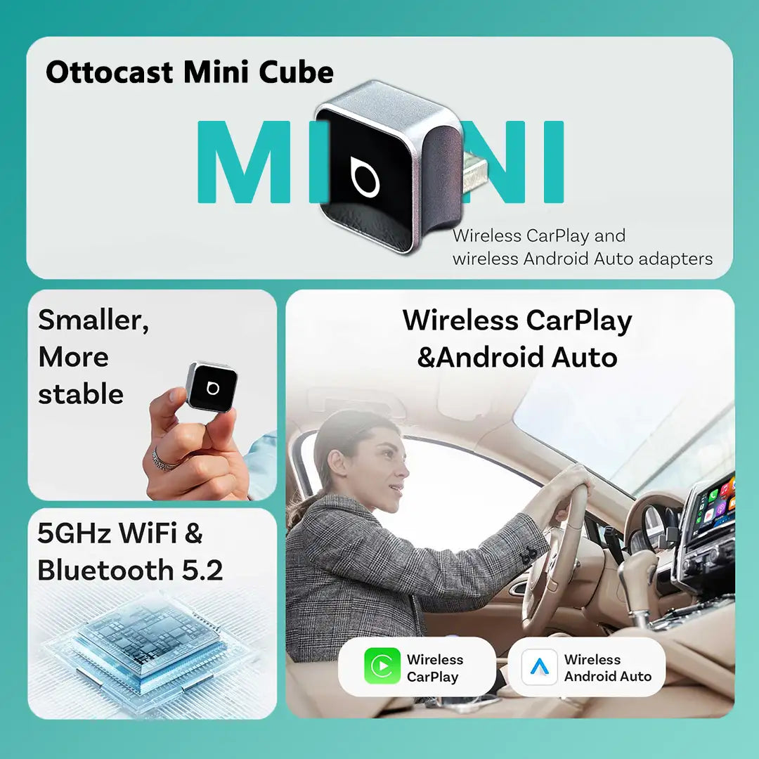 Ασύρματος προσαρμογέας Ottocast Mini 3.0 Ultra Cube για Android Auto CarPlay-GR