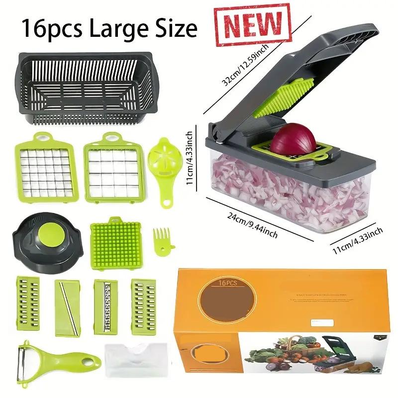 🎊 Σετ 16 τεμαχίων 🎊 Πολυλειτουργικός κόφτης φρούτων και λαχανικών-GR