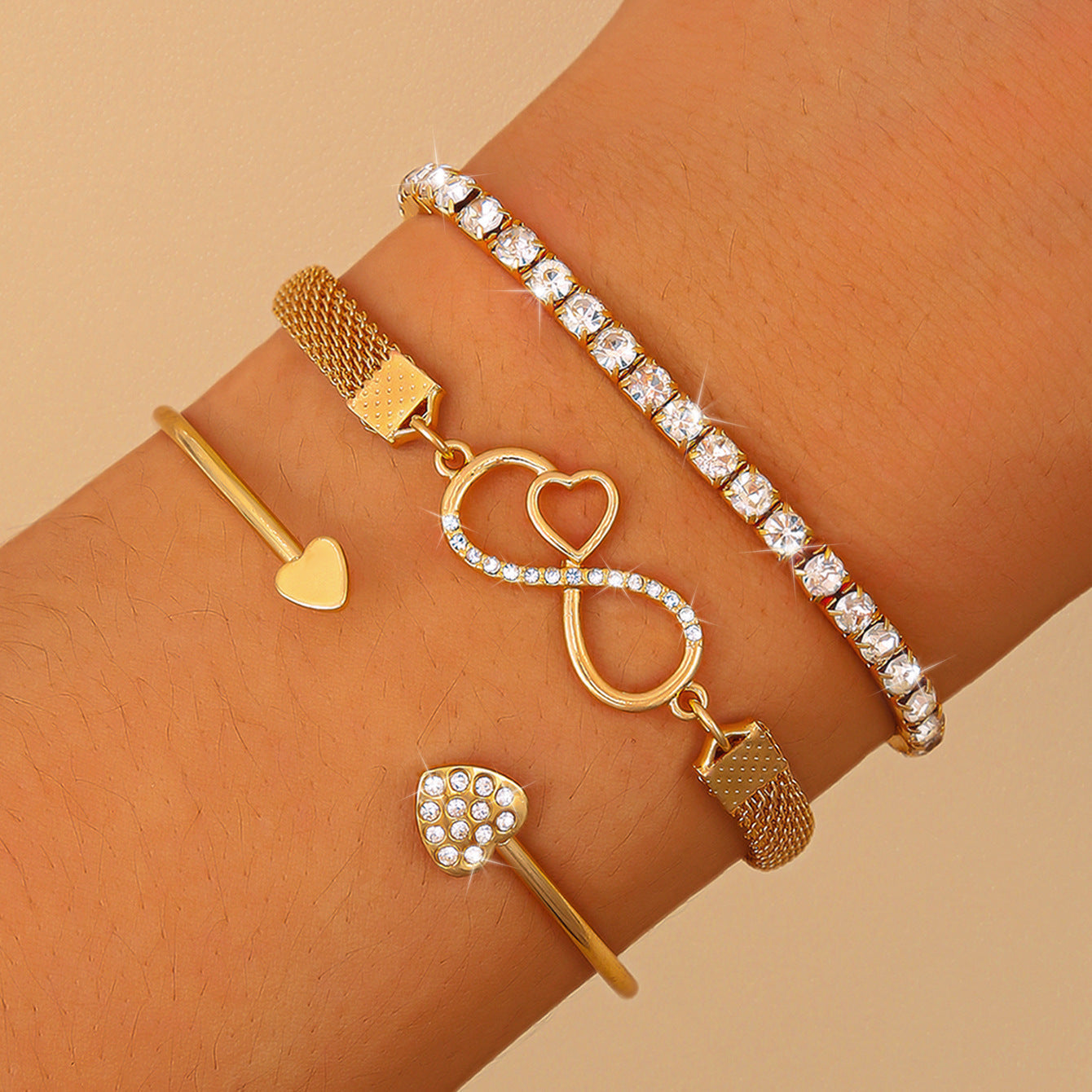 Σετ τριών τεμαχίων μποέμ βραχιολιών-GR