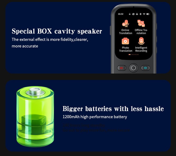 AI Language Translator | 160 Languages, Real-time Voice and Photo Translation | Offline Mode and Touchscreen-SL