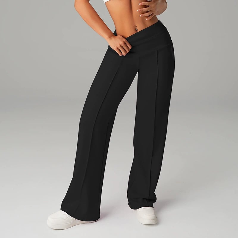 💕Moteriškos vienspalvės tiesaus kirpimo kelnės-LT