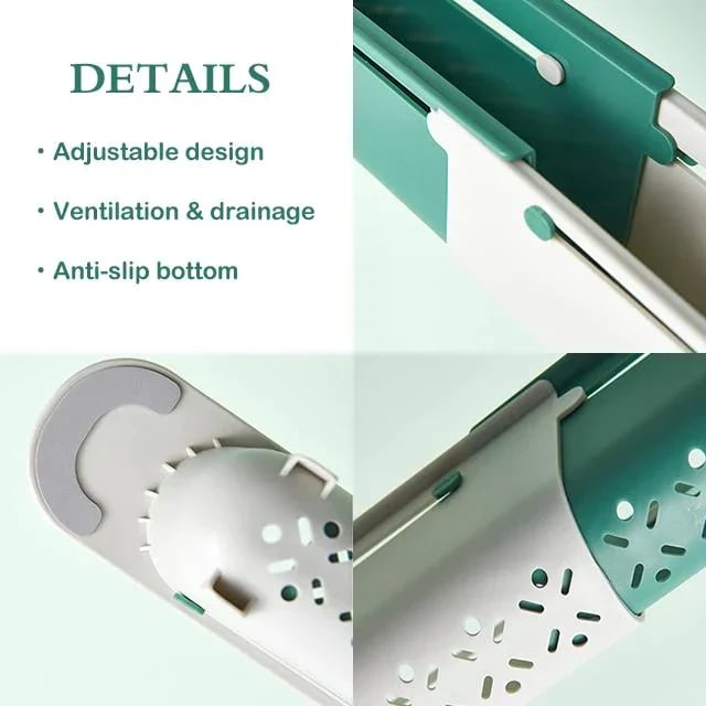 【💦Διατηρεί την κουζίνα σας καθαρή】✨Ανανεωμένη τηλεσκοπική σχάρα αποθήκευσης νεροχύτη-GR