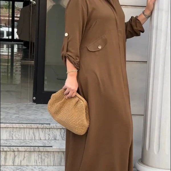 Πουκάμισο με κουμπιά και φαρδύ παντελόνι σετ δύο κομματιών-GR