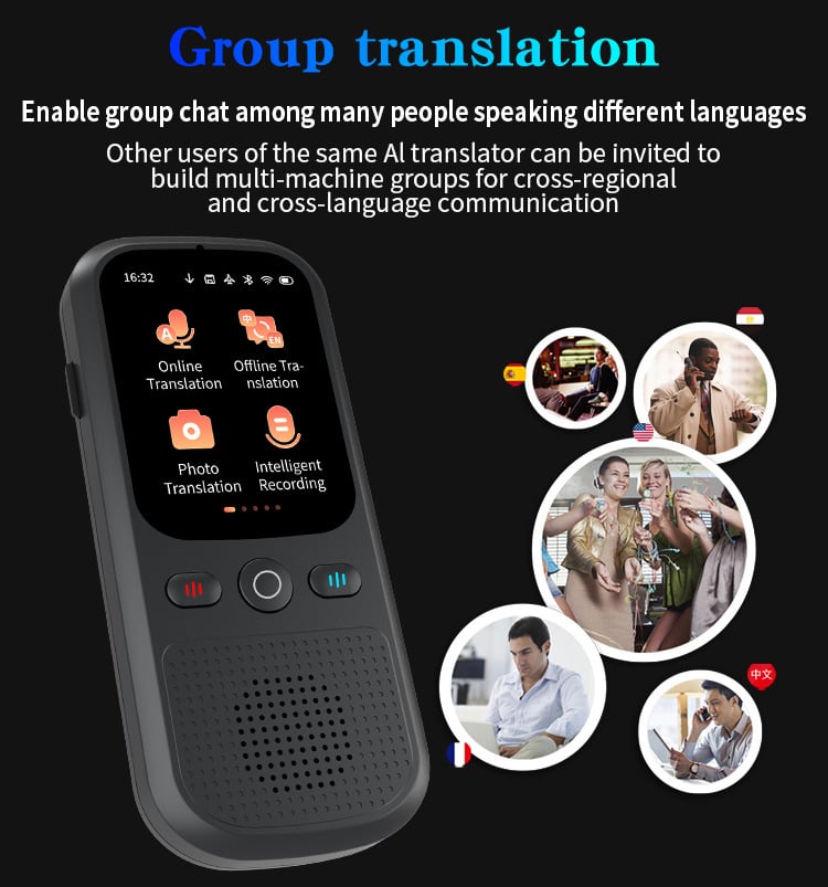 AI Language Translator | 160 Languages, Real-time Voice and Photo Translation | Offline Mode and Touchscreen-SL