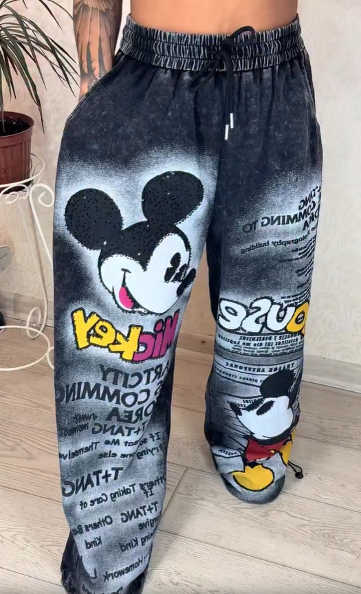 Μοντέρνο τζιν με φαρδιά μπατζάκια σε έντονο χρώμα του κεραμιδιού-GR