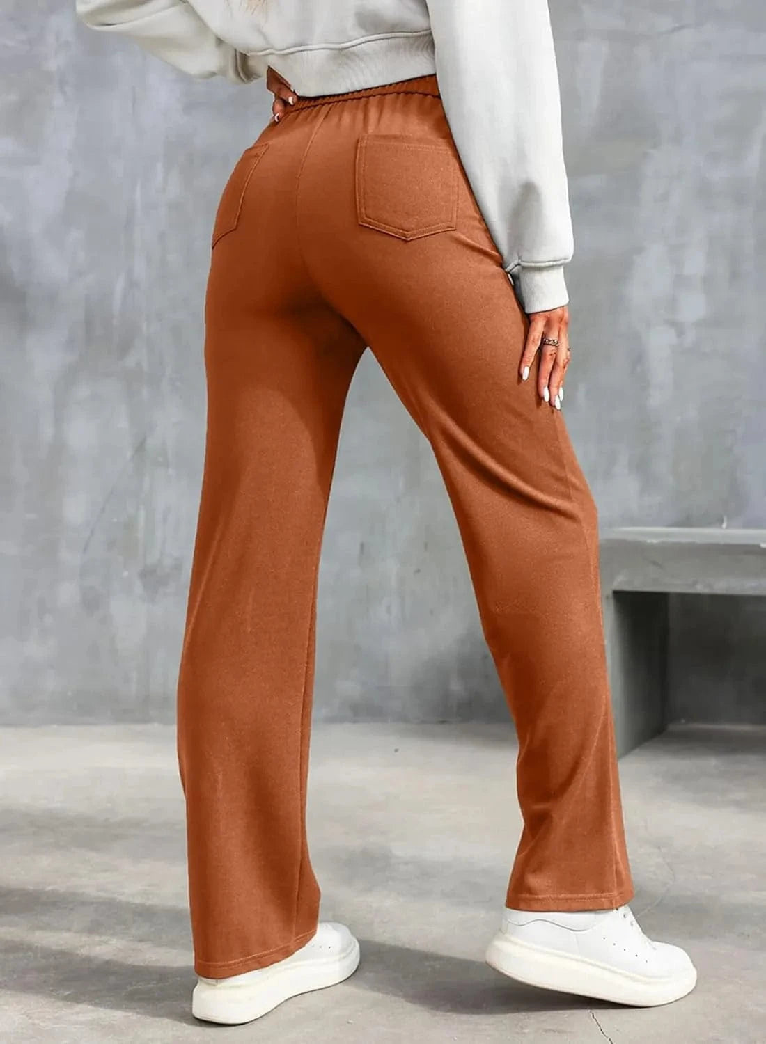 Ψηλόμεσο ελαστικό παντελόνι ελεύθερου χρόνου-GR