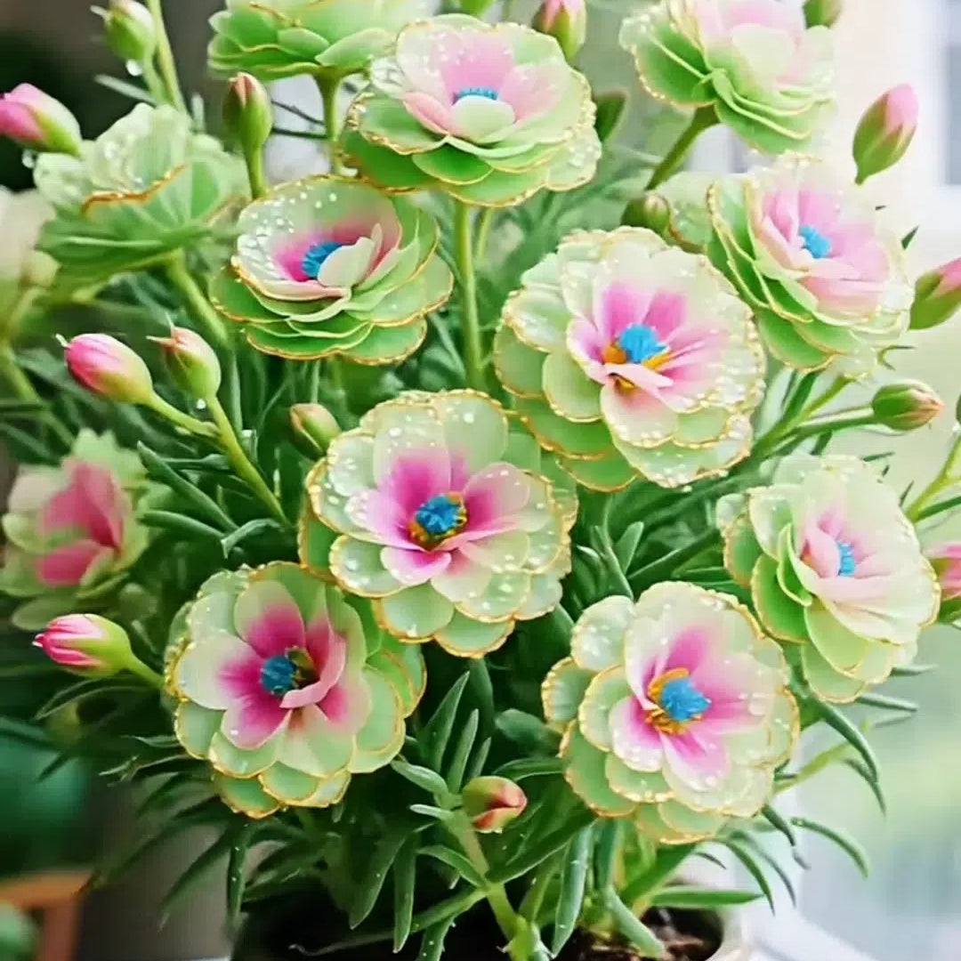 Χρυσή Δαντελωτή Πορτουλάκα🌸✨ Υπέροχα διπλά άνθη για αβίαστο καλοκαιρινό χρώμα-GR