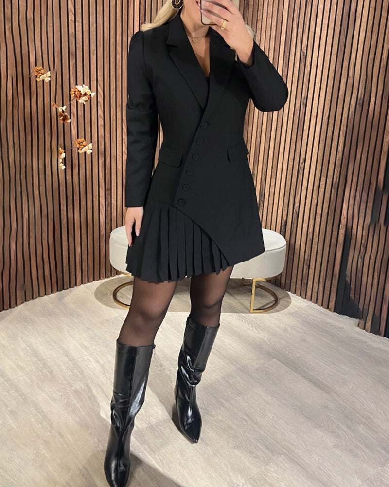 Master the Room: Asymmetrical Dress with a Statement Blazer-EL