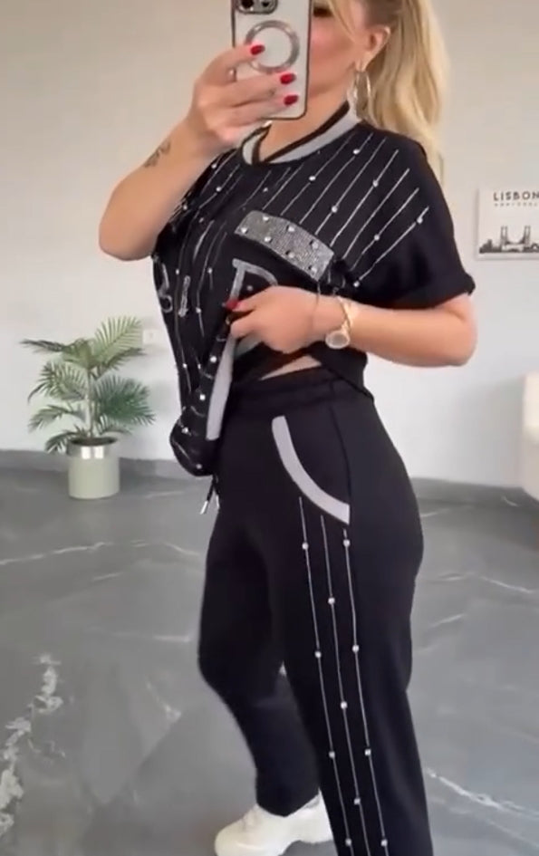 💎Dviejų dalių komplektas su užtrauktuku ir kristalais-LT