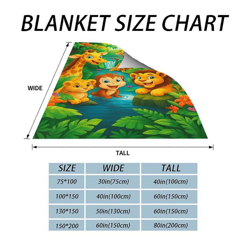 Πλούσια φανελένια κουβέρτα με μοτίβο κινουμένων σχεδίων ζούγκλας-GR