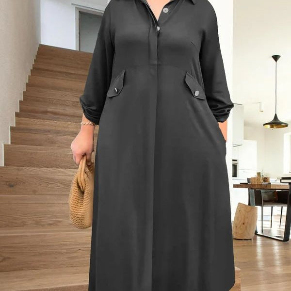 Πουκάμισο με κουμπιά και φαρδύ παντελόνι σετ δύο κομματιών-GR