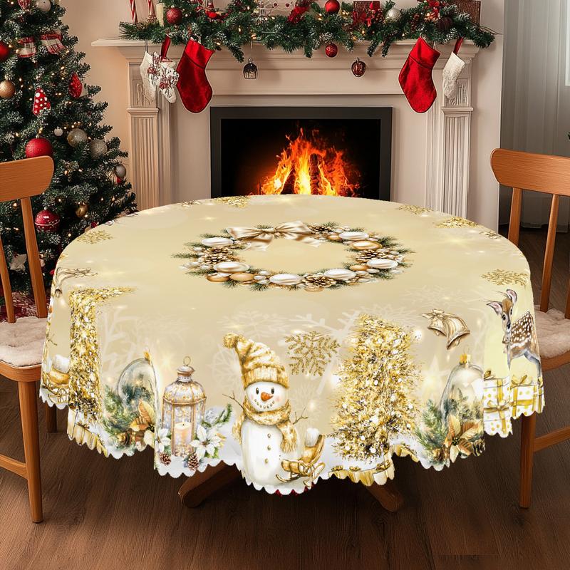 Χριστουγεννιάτικο τραπεζομάντιλο υψηλής ποιότητας - ένα γοητευτικό μοτίβο με τον Άγιο Βασίλη και τους ταράνδους για χαρούμενες στιγμές με την οικογένεια-GR