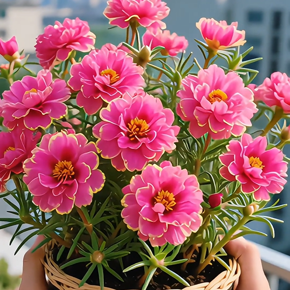 Χρυσή Δαντελωτή Πορτουλάκα🌸✨ Υπέροχα διπλά άνθη για αβίαστο καλοκαιρινό χρώμα-GR
