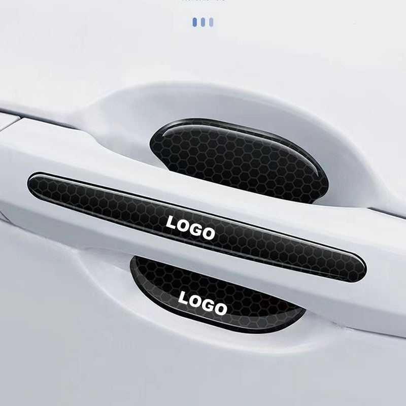 Lipdukas automobilio durelių rankenai (durelių panelė + apsauginė juostelė / 8 vnt. rinkinys)-LT