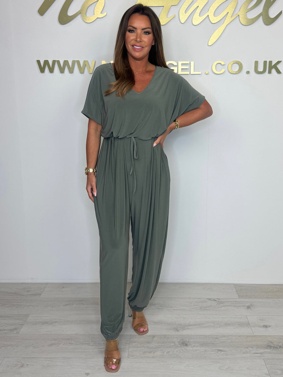 Ολόσωμη φόρμα από βαμβάκι με V λαιμόκοψη και γραβάτα του 2025-GR