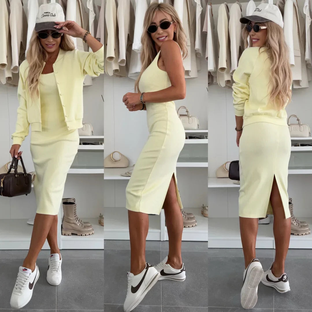 Γυναικείο casual βαμβακερό κοστούμι 2 σε 1-GR