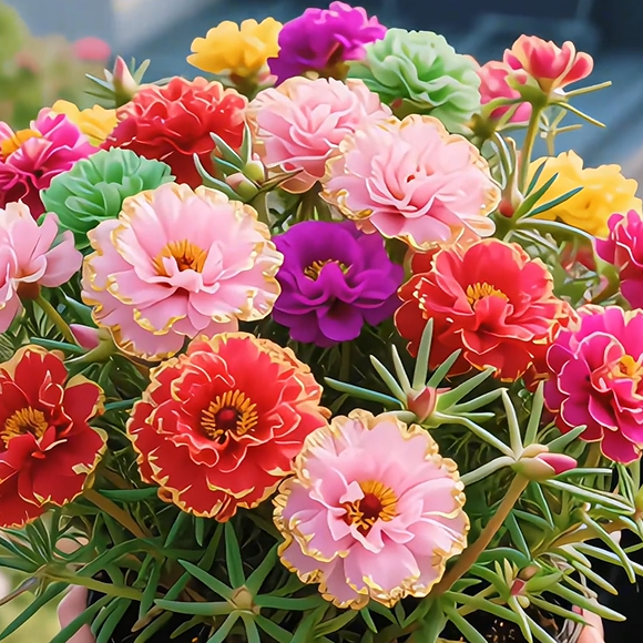 Χρυσή Δαντελωτή Πορτουλάκα🌸✨ Υπέροχα διπλά άνθη για αβίαστο καλοκαιρινό χρώμα-GR