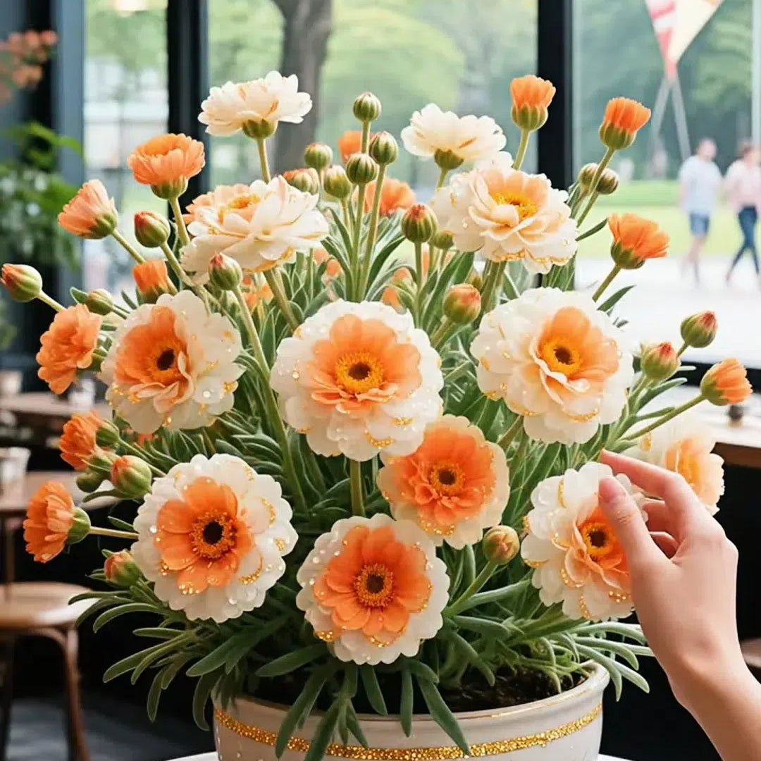 Χρυσή Δαντελωτή Πορτουλάκα🌸✨ Υπέροχα διπλά άνθη για αβίαστο καλοκαιρινό χρώμα-GR