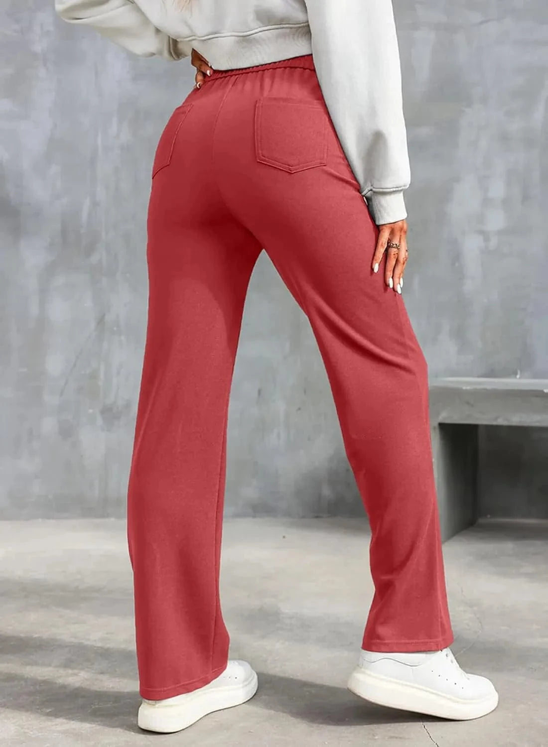 Ψηλόμεσο ελαστικό παντελόνι ελεύθερου χρόνου-GR