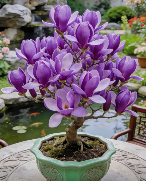 Magnolia liliiflora (μαύρες ορχιδέες) βολβοί 🌸 Τα λουλούδια κρύβουν τα φύλλα, το άρωμα γεμίζει τον αέρα-GR