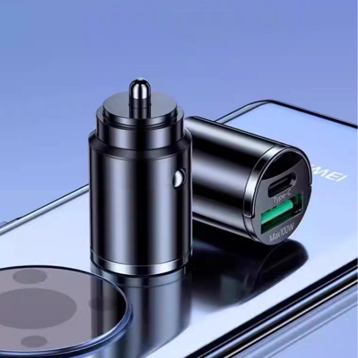 Hidden USB car charger with dual ports-SL