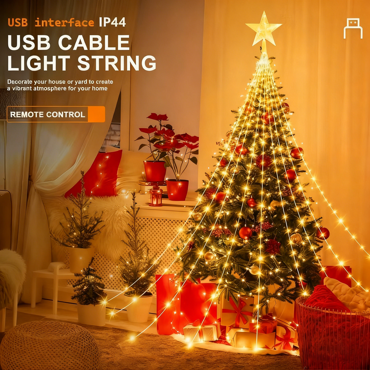 🎁Πρώιμη εορταστική προσφορά 50% ΕΚΠΤΩΣΗ🎄Χριστουγεννιάτικα φώτα Starlight Cascade-GR