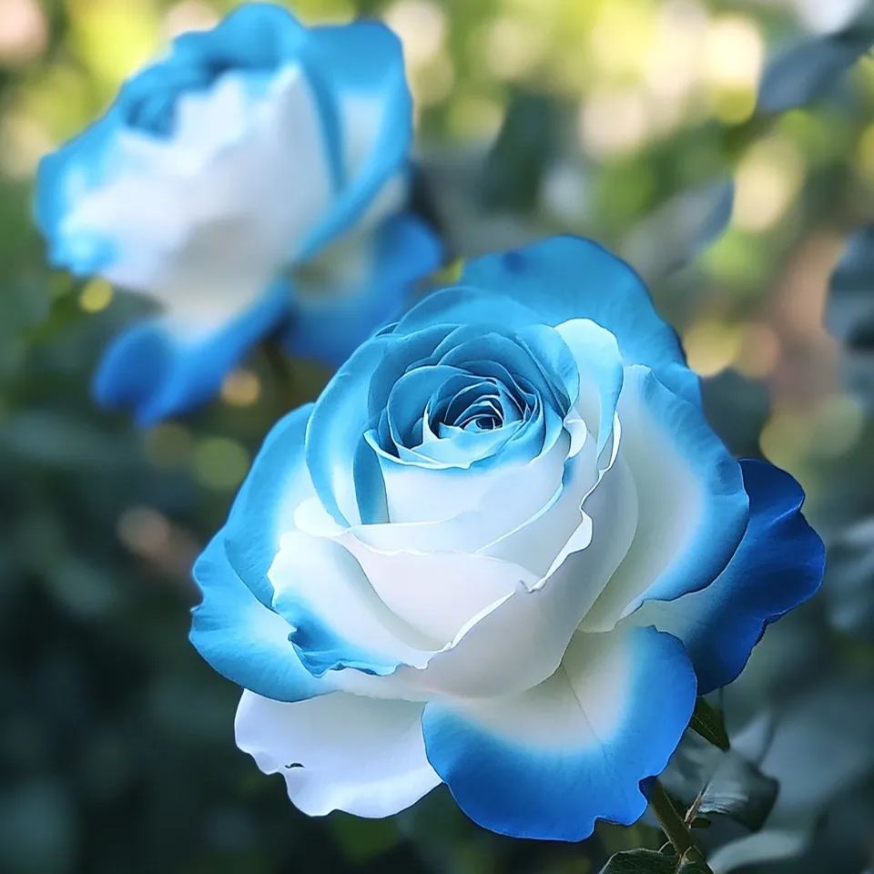 Blue Moon 🌌 in raznobarvna roža iz čipke 🌈🌹-SL