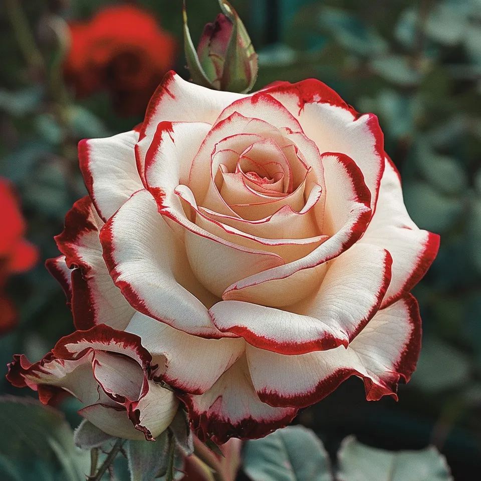 Reta Mėlynojo Mėnulio rožė 🌌 ir įvairiaspalvė nėriniuota rožė 🌈🌹-LT