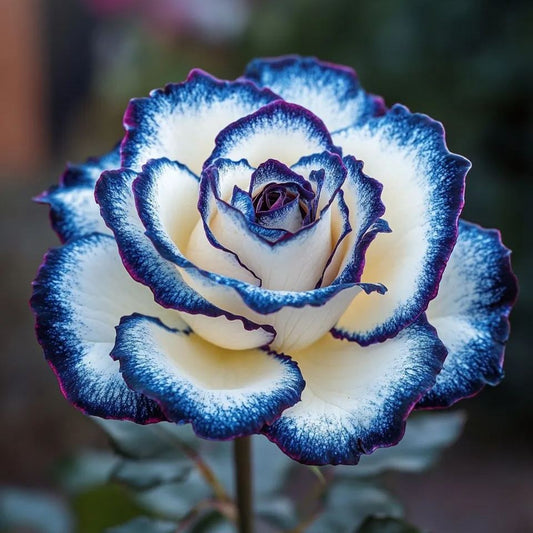 Reta Mėlynojo Mėnulio rožė 🌌 ir įvairiaspalvė nėriniuota rožė 🌈🌹-LT