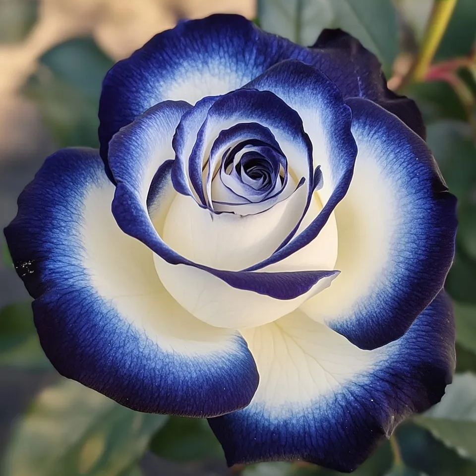 Reta Mėlynojo Mėnulio rožė 🌌 ir įvairiaspalvė nėriniuota rožė 🌈🌹-LT