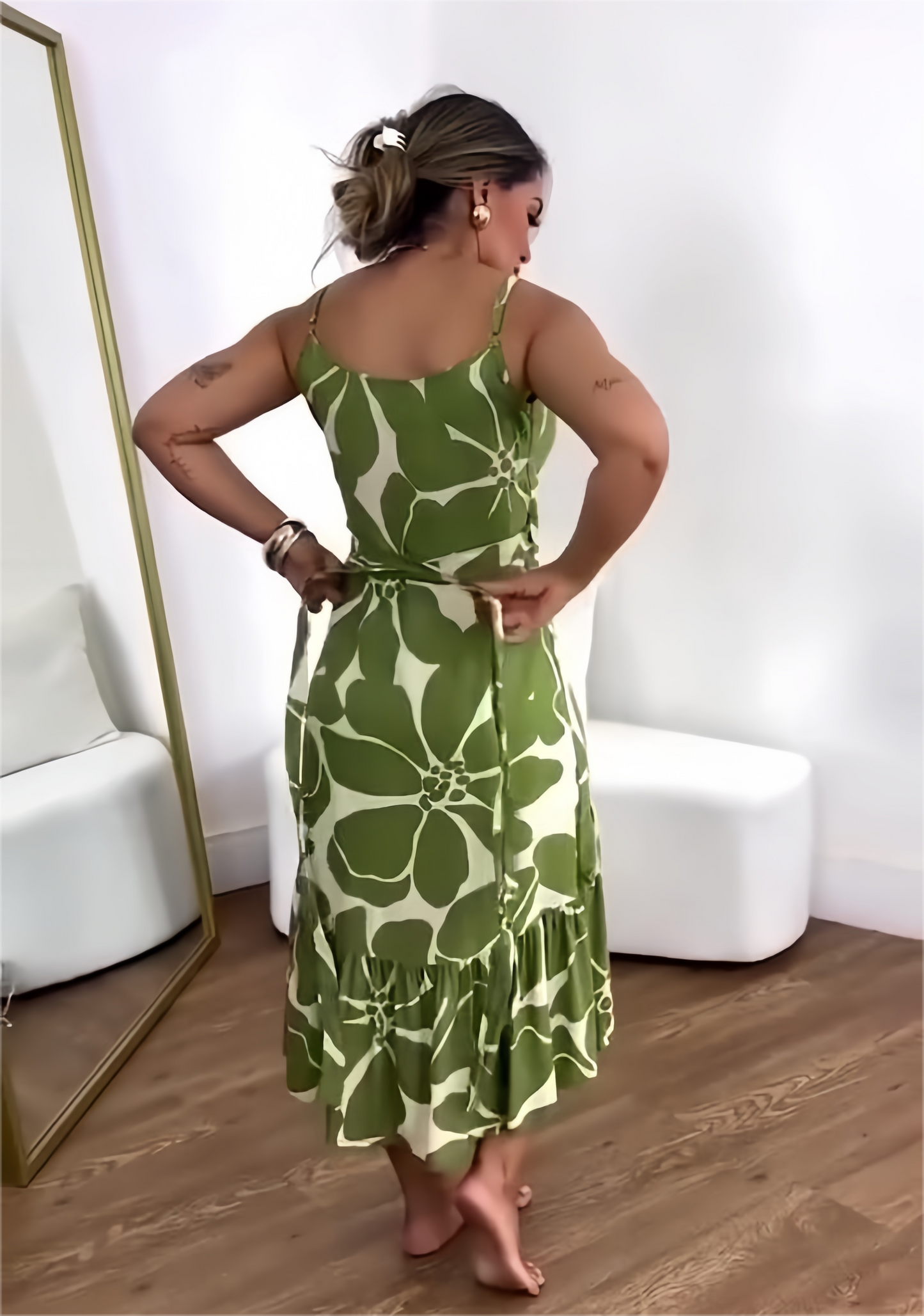 🌼 Γυναικεία casual φορέματα με στάμπα V-Neck-GR