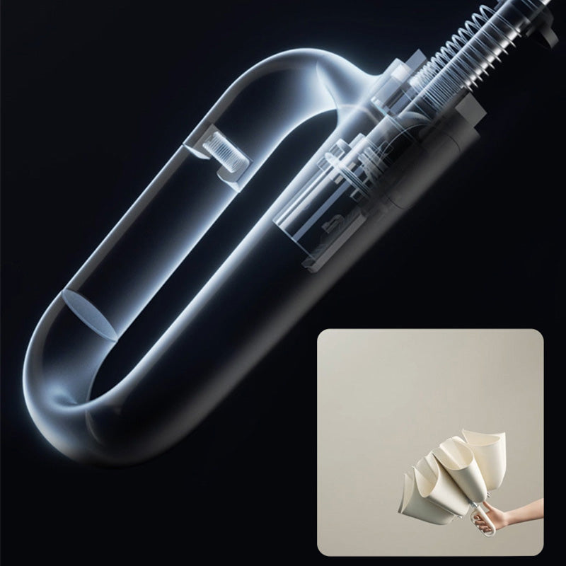 ☂️✨ Ανακλαστική ομπρέλα ασφαλείας με ρίγες! Αντίστροφη διαστολή και συστολή χωρίς πιτσίλισμα νερού, καλή ορατότητα σε σκοτεινά περιβάλλοντα-GR