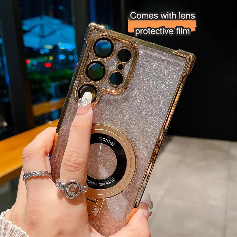 Θήκες κινητών τηλεφώνων Magnetic Gradient Magnetic Glitter για Samsung S22/23/24-GR