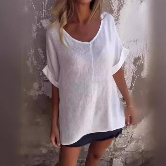 🌺Top de mujer con escote en V oversize-ES