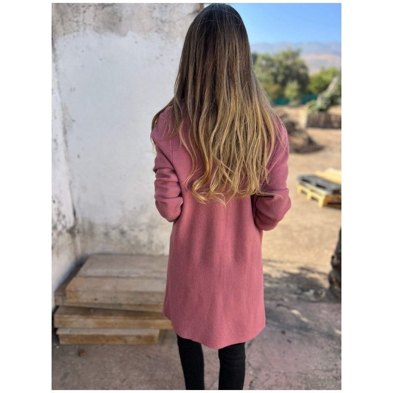 🎉Apykakle su atvartu, laisvalaikio megztinis ilgomis rankovėmis ir atviru priekiu-LT