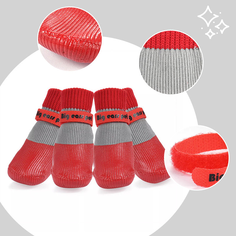 🐶2 ζευγάρια αντιολισθητικές αδιάβροχες κάλτσες για σκύλους-GR