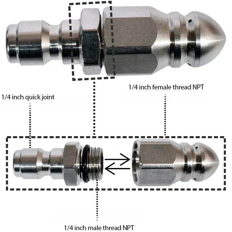 💝Ισχυρό ακροφύσιο για καθαρισμό και ξεβούλωμα σωλήνων💥-GR